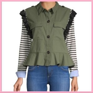 ENGLISH FACTORY | Green Tassel Trimmed Jacket